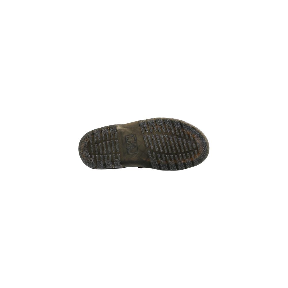 Dr. Martens Schwarze flache Ledersandalen
