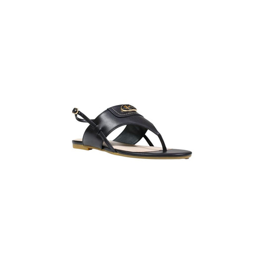 Liu Jo Black Leather Flat Sandals