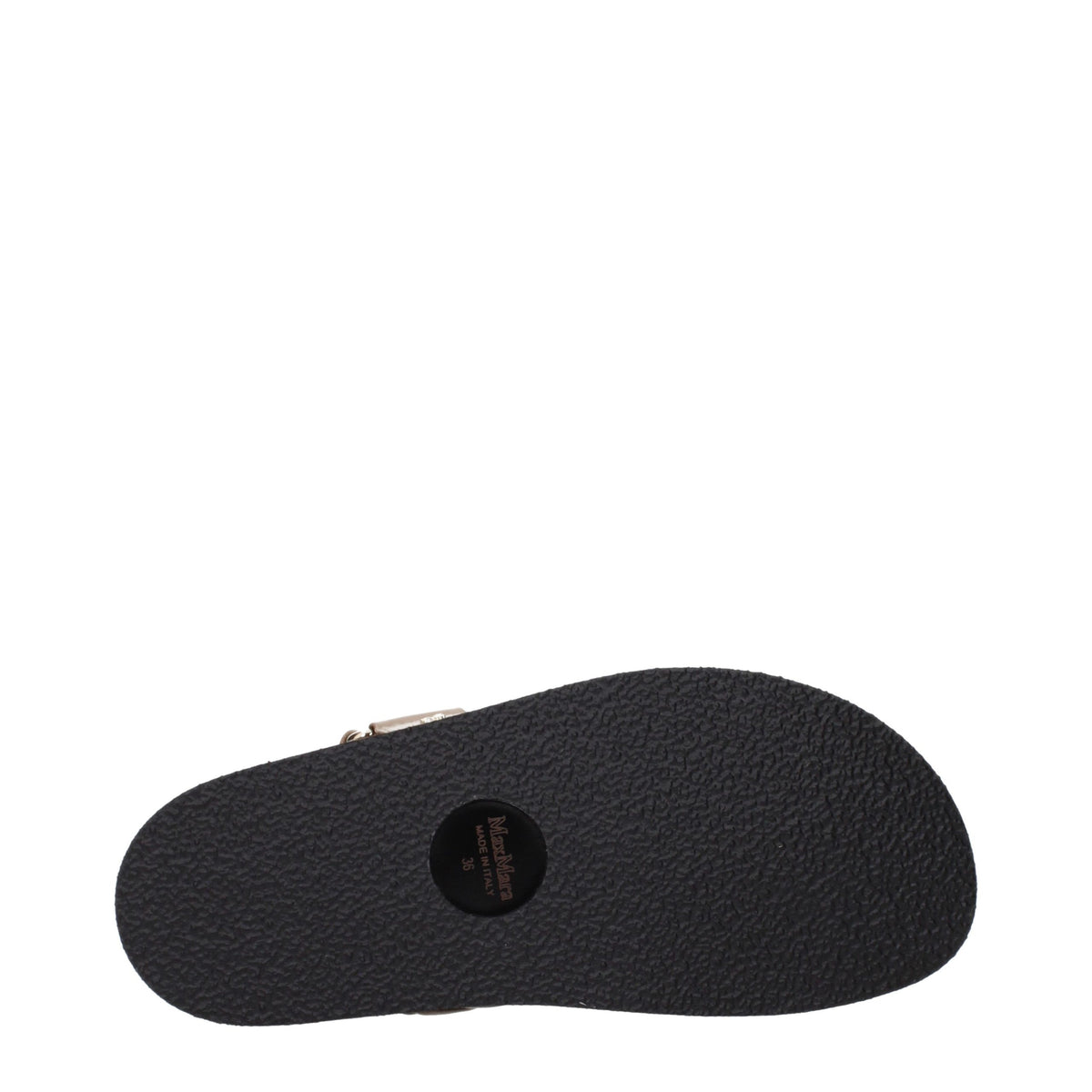 Max Mara Braune flache Ledersandalen