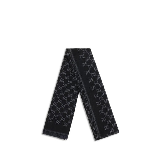 Gucci Black Wool Oves Aries Foulard
