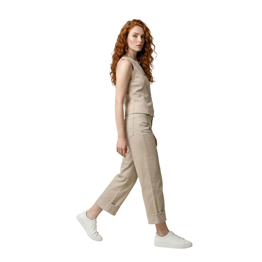 Only beige Baumwoll-Mom-Jeans