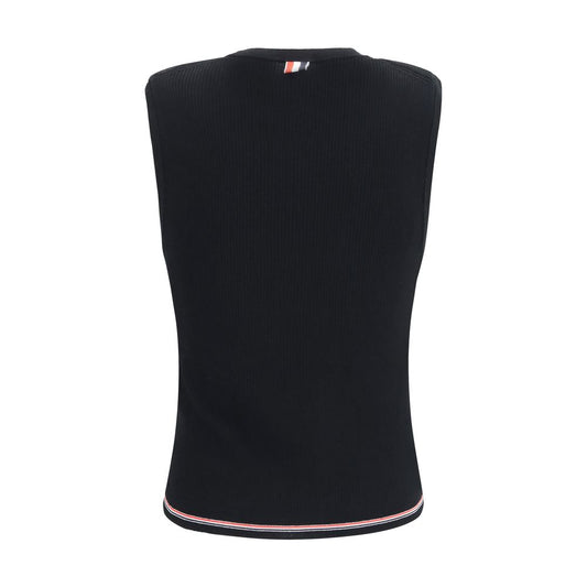 Thom Browne Black Wool Oves Aries Sleeveles T-Shirt