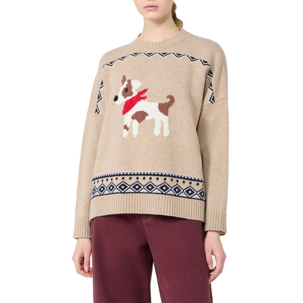 Max Mara Beige Virgin Wool Sweatshirt