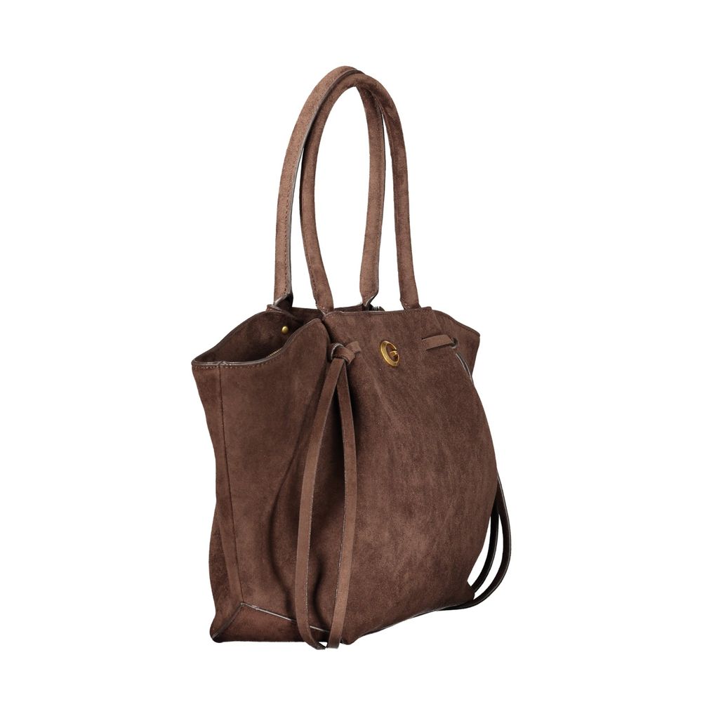 Braune Damenhandtasche aus Polyester von Guess Jeans