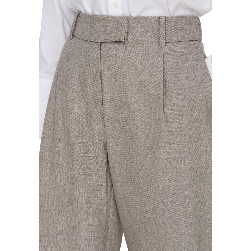 Nur beigefarbene Polyester-Anzughosen