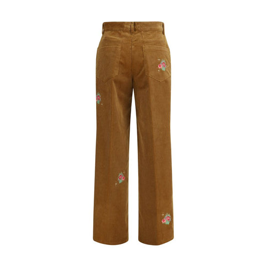 Forte_Forte Brown Cotton Casual Pants