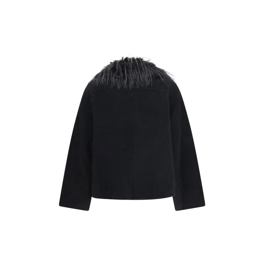 Loulou De Saison Black Wool Oves Aries Full-Length Jacket