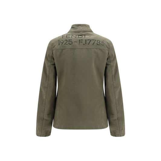 Fendi Bicolor Cotton Full-Length Jacket