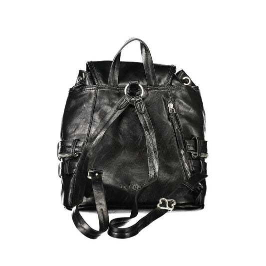 Desigual Black Polyurethane Womens Backpack