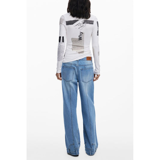 Desigual White Viscose Women T-Shirt