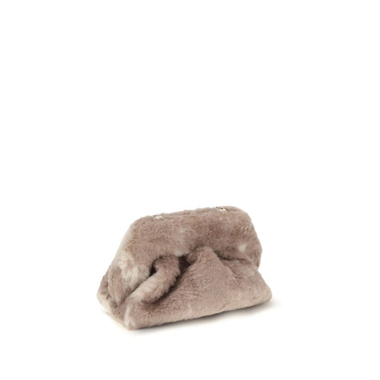 THEMOIRè Beigefarbene Clutch-Tasche aus Kunstfell