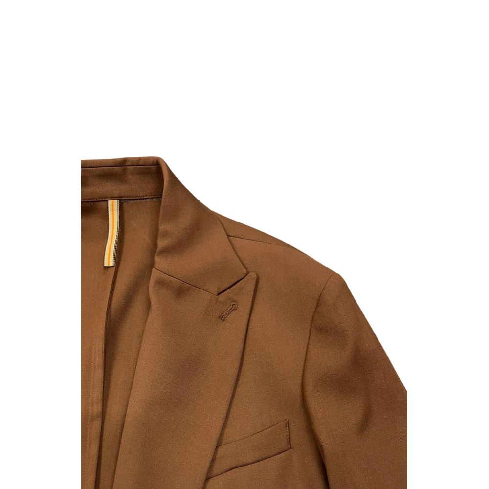 Roberto Pepe Luxury Brown Viscose Men Jacket