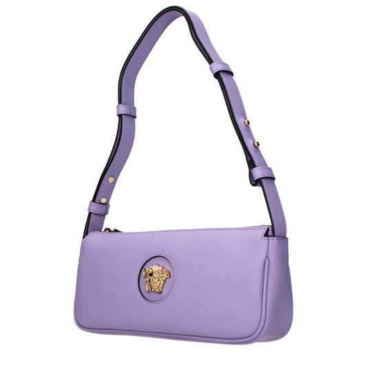 Versace Schultertasche aus lilafarbenem Leder