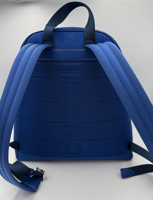Gucci GG Lederrucksack in Blau