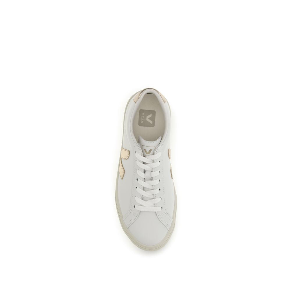Veja White Calf Leather Bos Taurus Low Top Sneakers