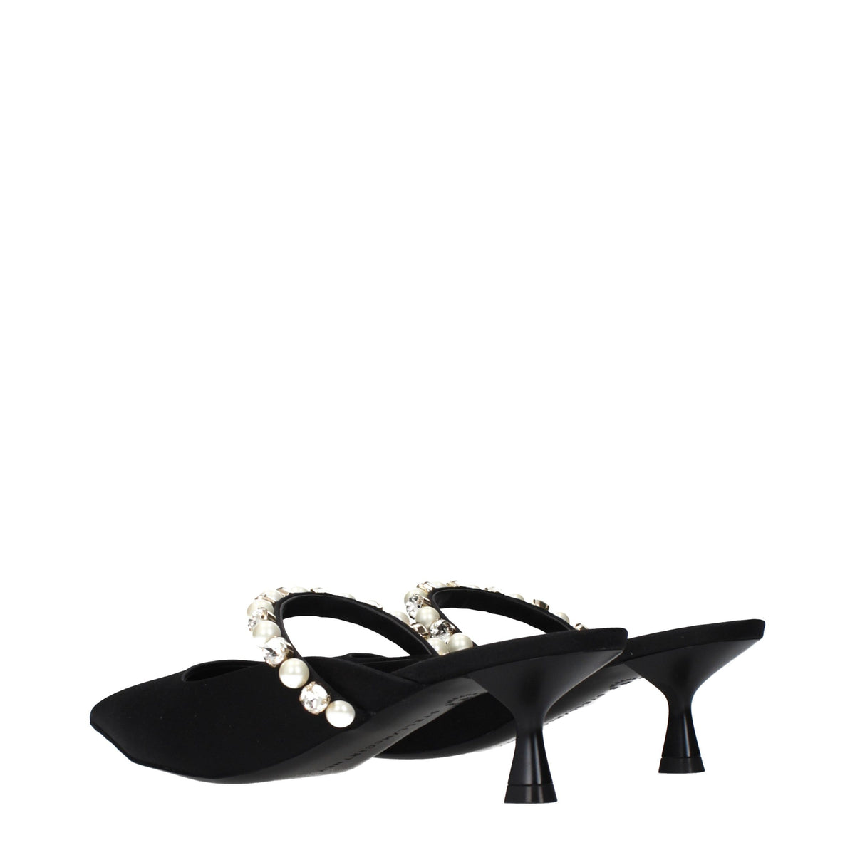 Stella McCartney Black Satin Stiletto Heel Sandals