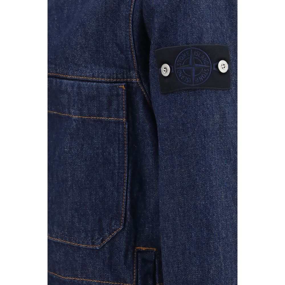 Stone Island Blue Cotton Denim Jacket