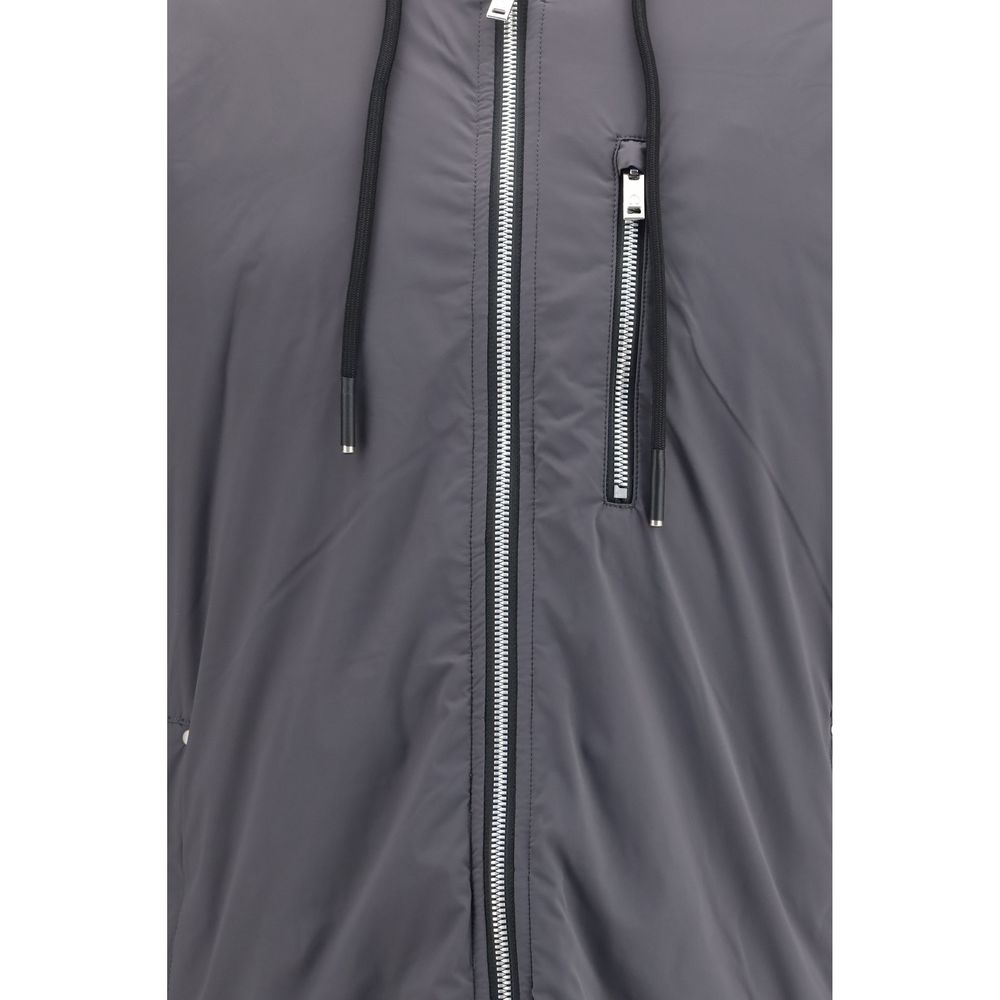 Moose Knuckles Gray Nylon Full-Length Jacket