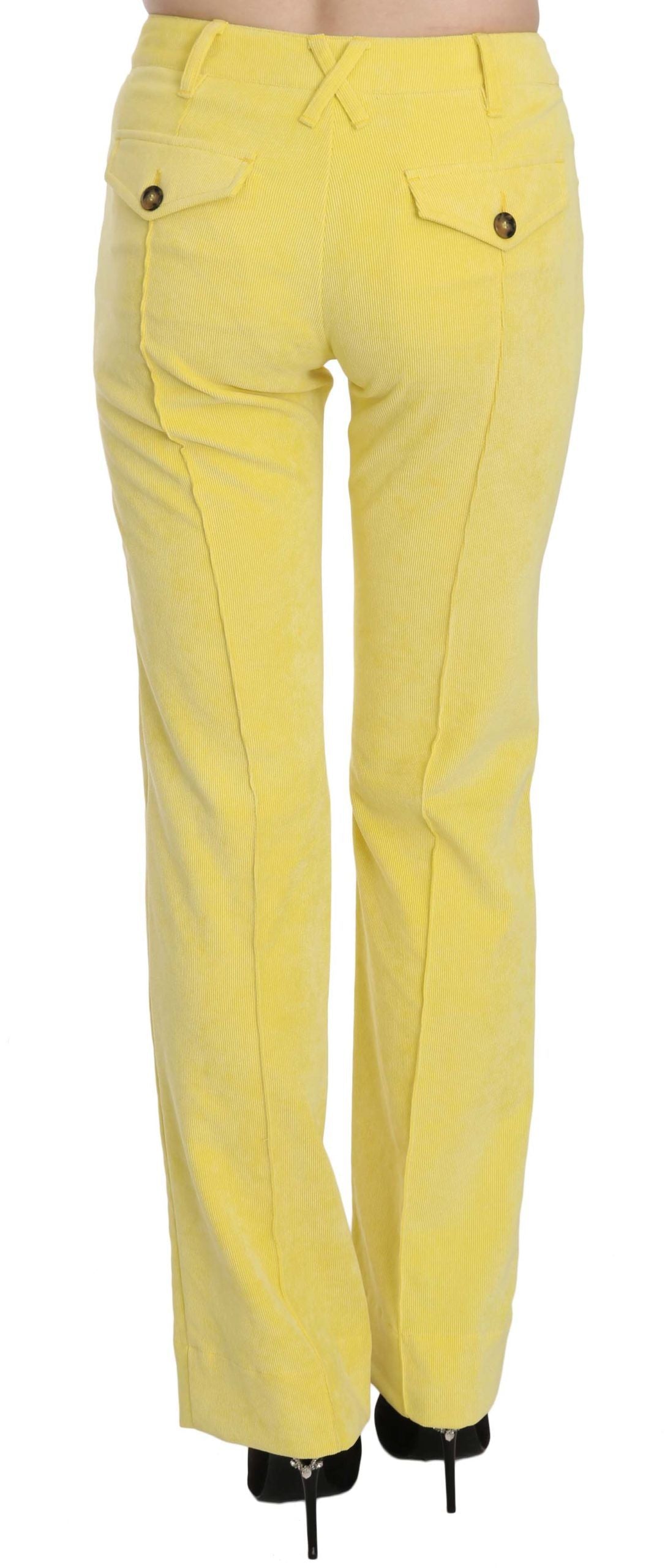 Just Cavalli Gelbe Cordhose mit mittlerer Taille und geradem Bein