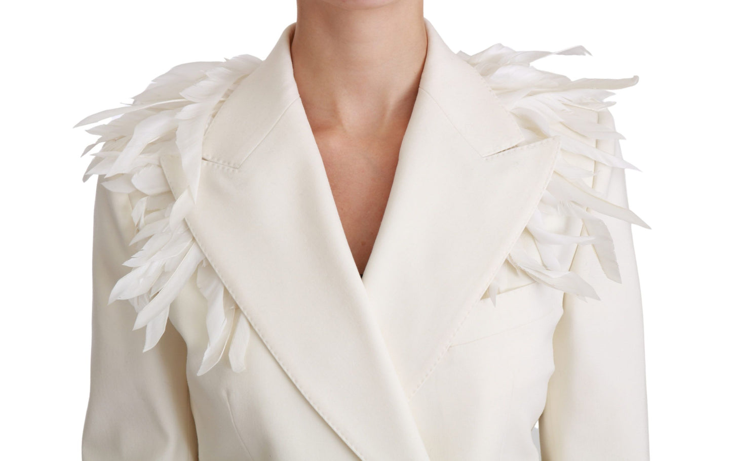 Dolce & Gabbana – Weiße, zweireihige Wolljacke