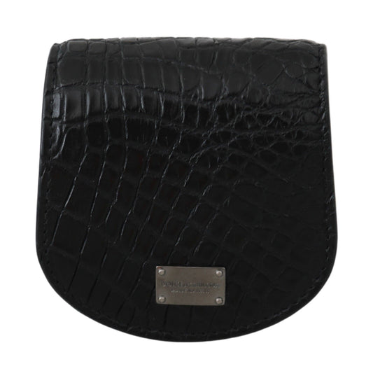 Dolce & Gabbana – Kondometui-Tasche aus exotischer Haut in Schwarz