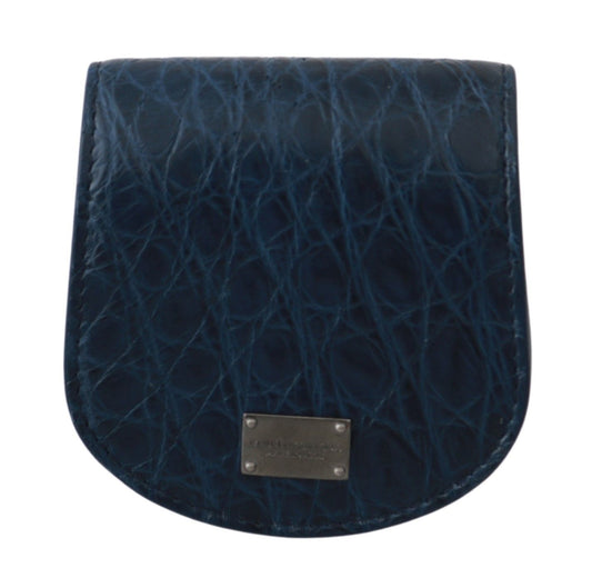 Dolce & Gabbana Blaue Haltertasche Brieftasche Blaue Exotische Haut Kondomhülle
