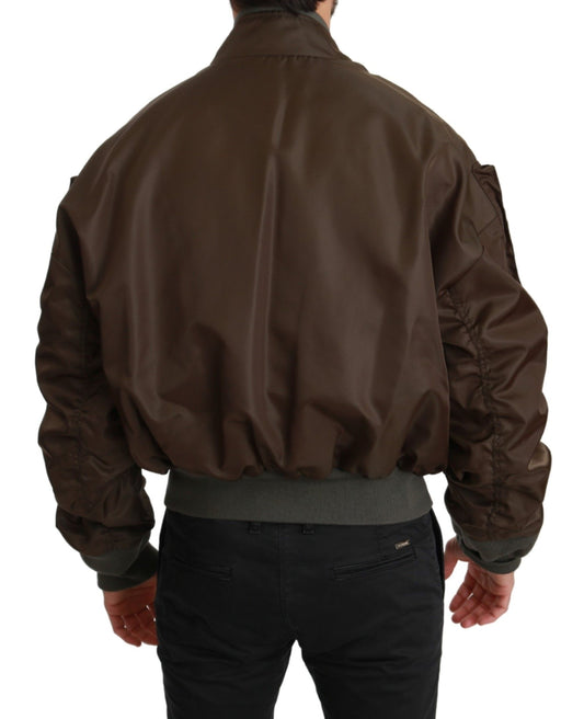 Dolce & Gabbana – Braune Jacke mit Perlenkrone und Totenkopf-Logo