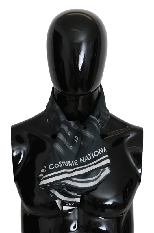 Costume National Blauer Foulard Seidenschal für Damen