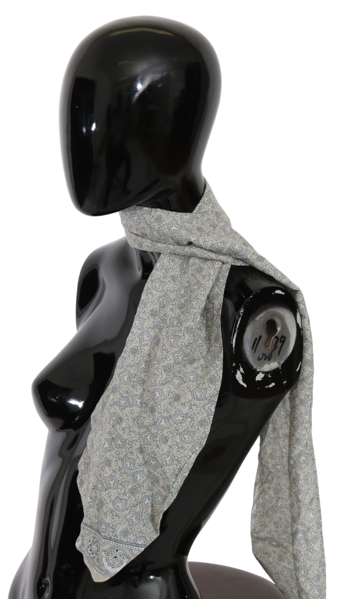 Ermanno Scervino Baumwollschal mit beige-blauem Fantasy-Print