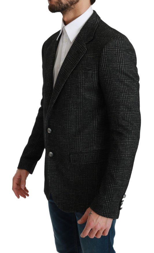 Dolce & Gabbana – Grau karierter Slim Fit-Jackenblazer