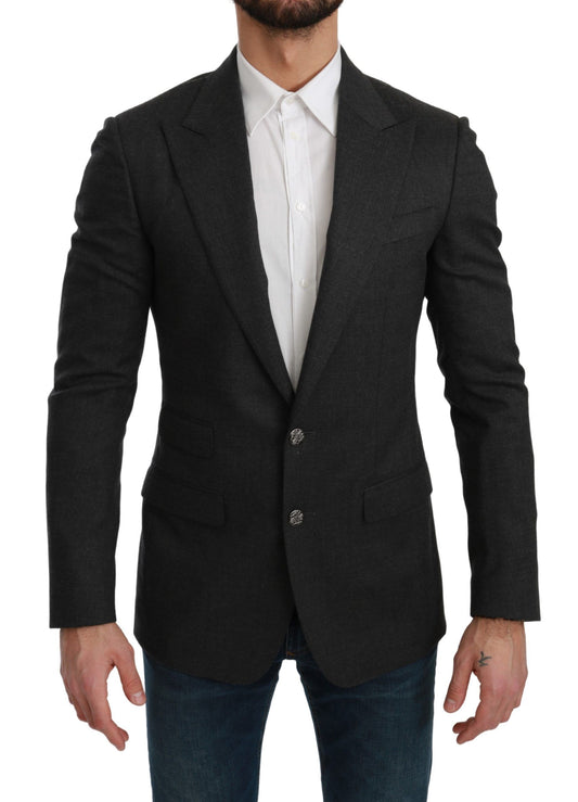 Dolce & Gabbana Grauer NAPOLI Slim Fit Blazer aus Wolle