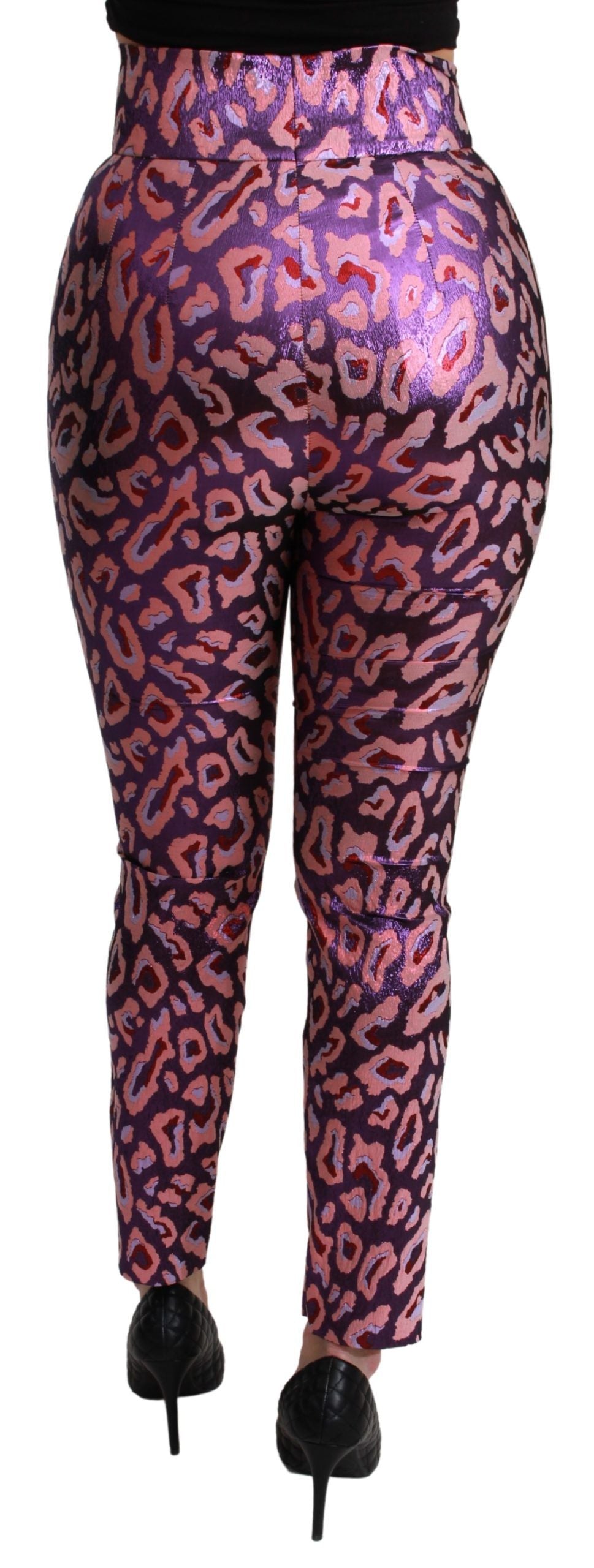 Dolce & Gabbana – Mehrfarbig gemusterte, verkürzte Hose mit hoher Taille