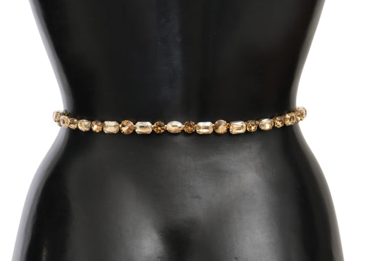 Dolce & Gabbana – Weißer Taillengürtel aus Leder mit Kristallen