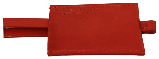 Costume National Schlüsselanhänger mit Markenlogo aus rotem Leder