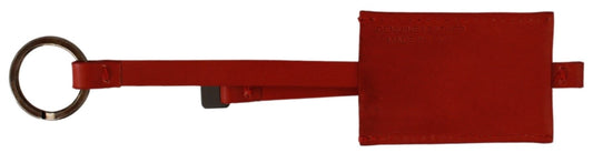 Costume National Schlüsselanhänger mit Markenlogo aus rotem Leder