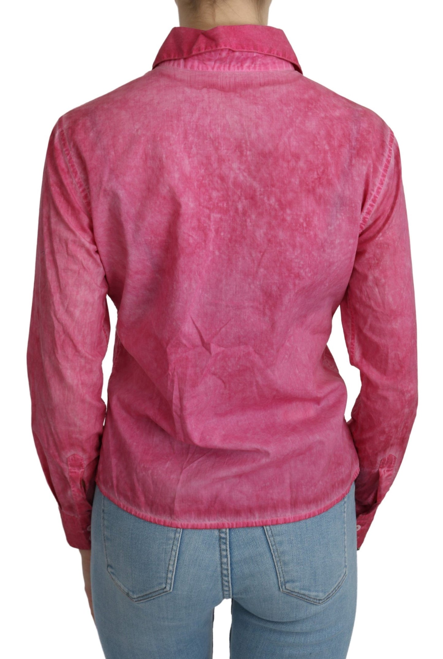 Ermanno Scervino – Rosafarbenes Hemd mit Kragen und langen Ärmeln, Bluse