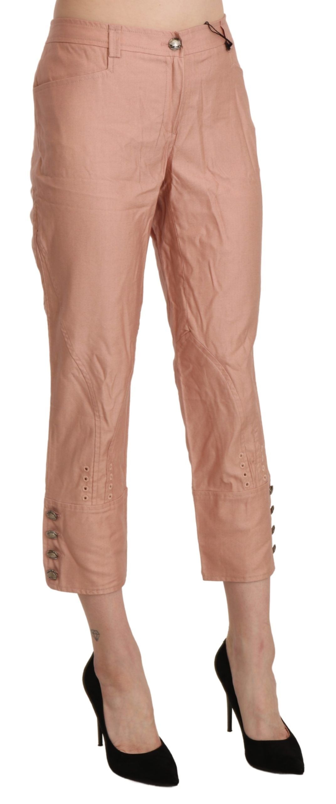 Ermanno Scervino – Kurze Hose aus Baumwolle in Rosa mit hoher Taille