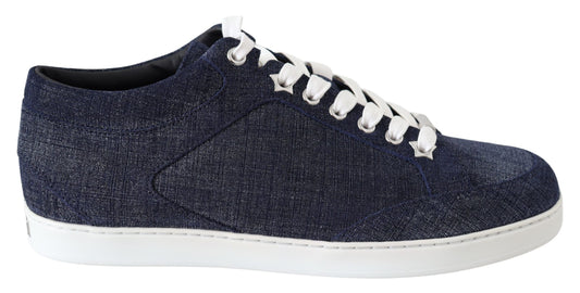 Jimmy Choo Schicke Slip-On-Sneaker aus blauem Denim-Wildleder