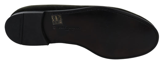 Dolce & Gabbana – Slipper aus grünem Samt für Herren