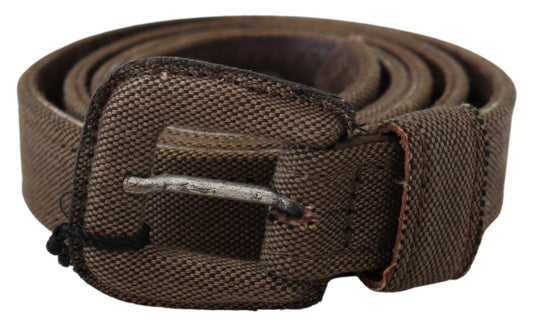 Costume National – Brauner Ledergürtel mit Logo-Schnalle