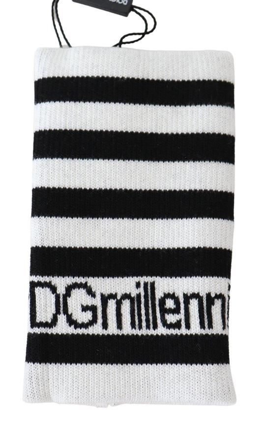 Dolce & Gabbana – DGMillennials – Armband aus Wolle in Schwarz und Weiß