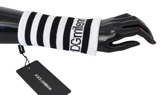 Dolce & Gabbana – DGMillennials – Armband aus Wolle in Schwarz und Weiß