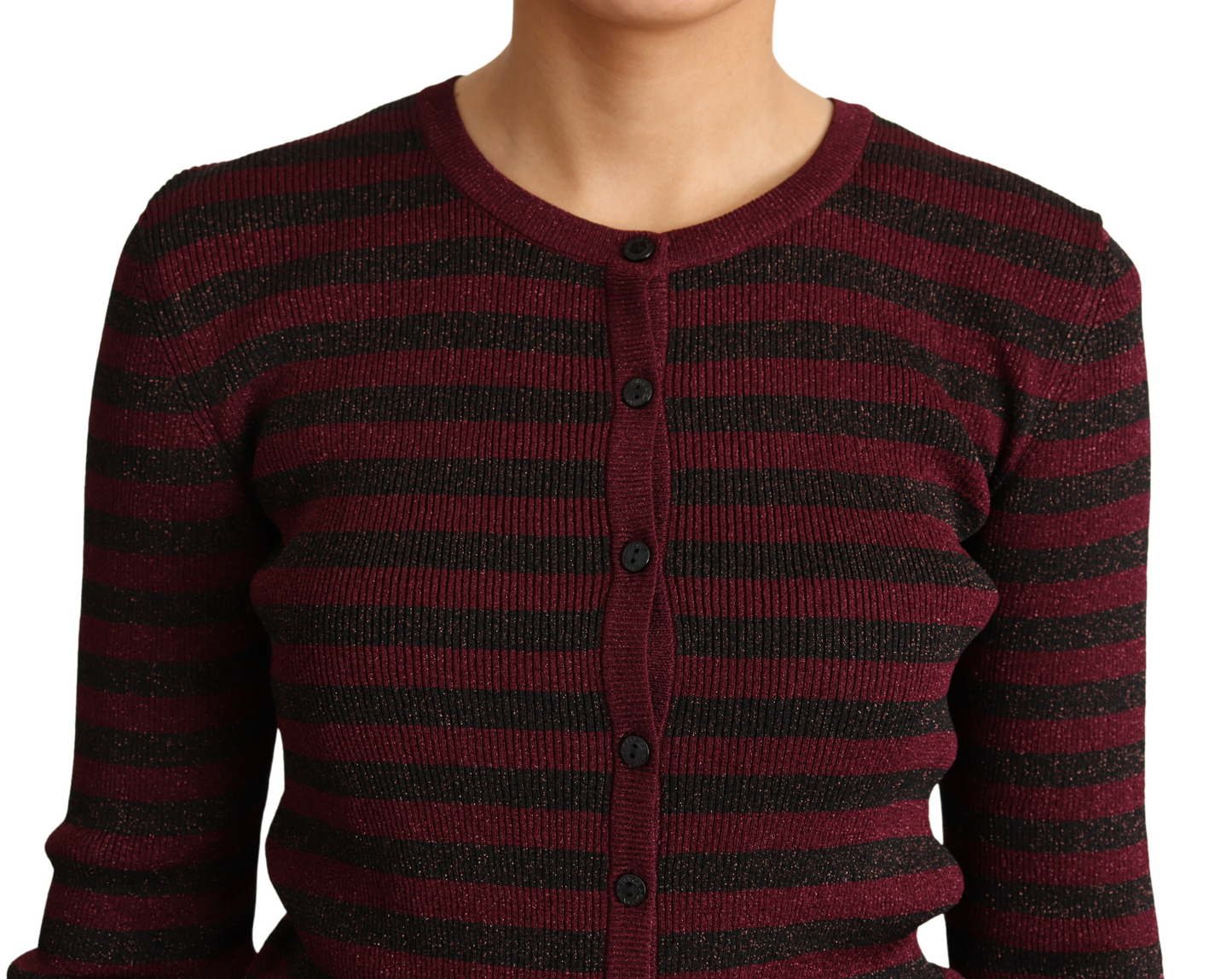 Dolce & Gabbana Schwarz-rot gestreifter Viskose-Cardigan