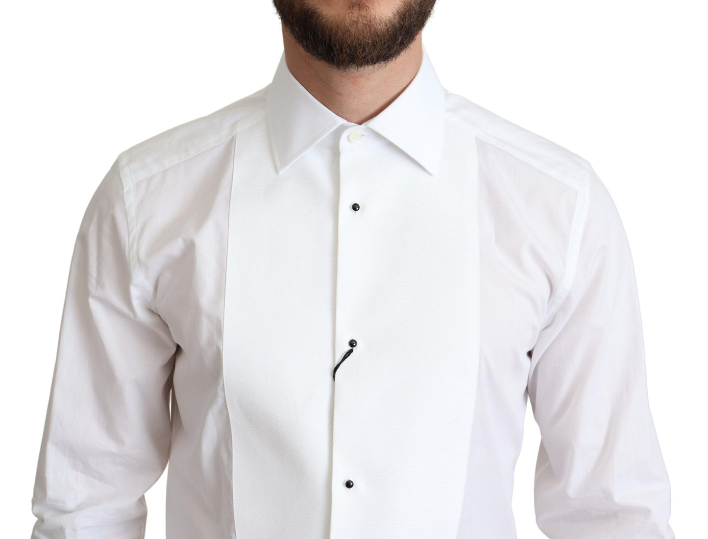 Dolce & Gabbana Weißes Latzhemd aus Baumwollpopeline für Herren