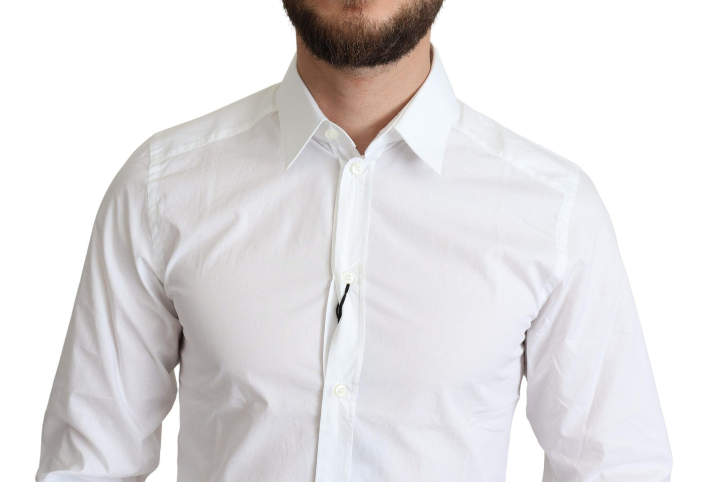 Dolce & Gabbana Weißes Herrenhemd aus reiner Baumwolle