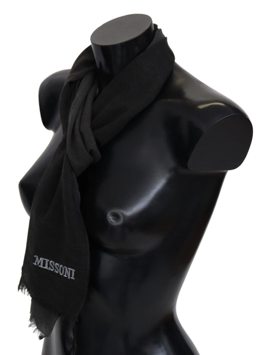 Missoni – Schwarzer Unisex-Halswickelschal aus 100 % Wolle