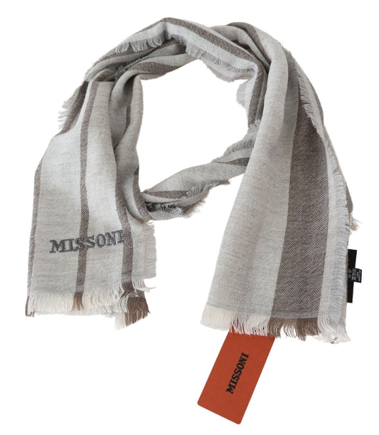 Missoni – Mehrfarbig gestreifter Unisex-Halswickelschal aus Wolle