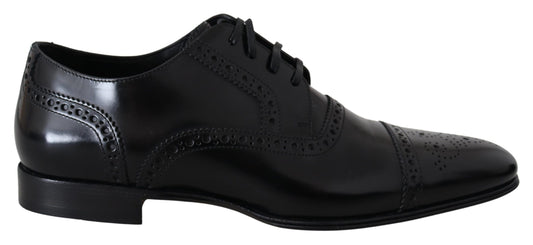 Dolce & Gabbana Herren Derby-Loafer aus schwarzem Leder