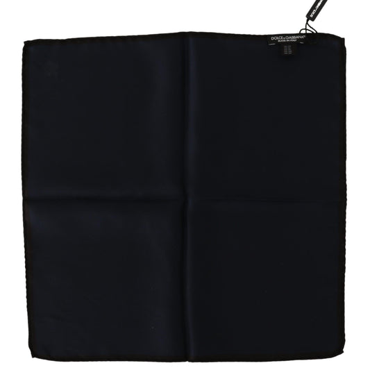 Dolce & Gabbana Schwarzes quadratisches Taschentuch, 100 % Seidenschal