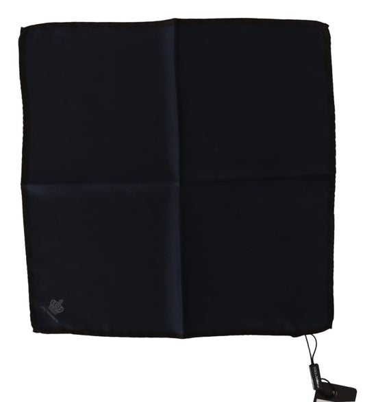 Dolce & Gabbana Schwarzes quadratisches Taschentuch, 100 % Seidenschal
